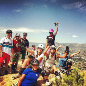 Quick photo op with part of the pre-ride crew on Raiders Ridge.